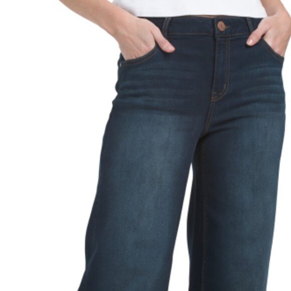 NEW 1822 DENIM Drawstring Denim Trouse Wide Leg  for women Rinse 7252j1 - Picture 3 of 4